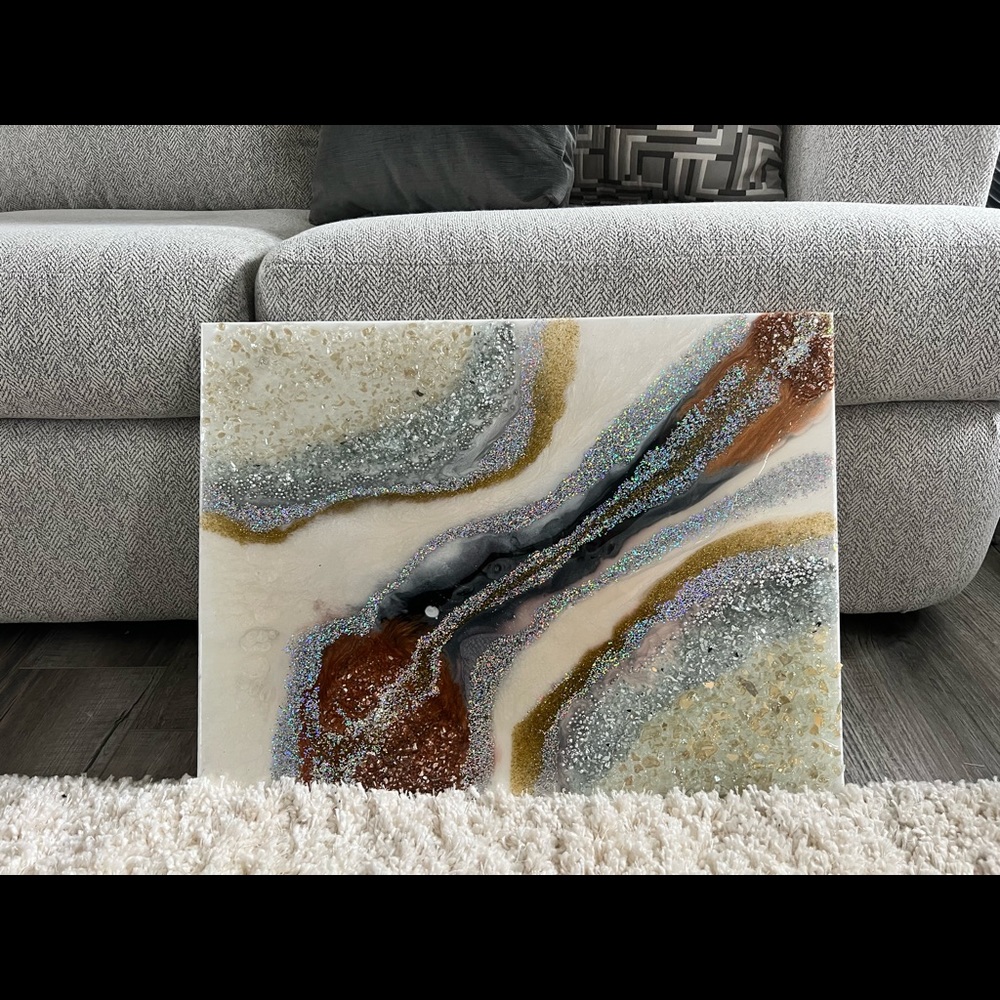 Geode painting with crystals
